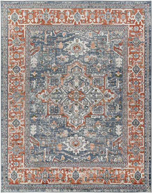 La Motte Traditional Dark Blue Area Rug