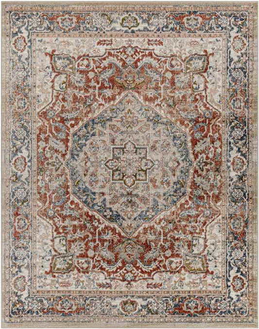 Lake Mills Traditional Burgundy Area Rug