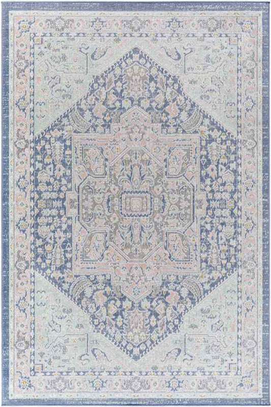 Agioi Traditional Dark Blue Area Rug