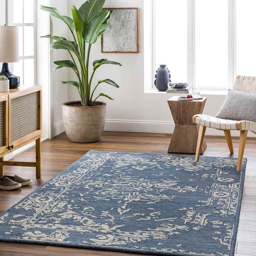 Melanarka Traditional Royal Blue Area Rug