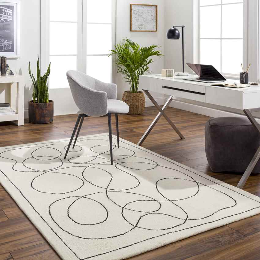 Kazafani Modern Ivory Area Rug