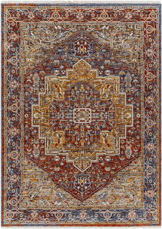Houghton Traditional Dark Red Area Rug