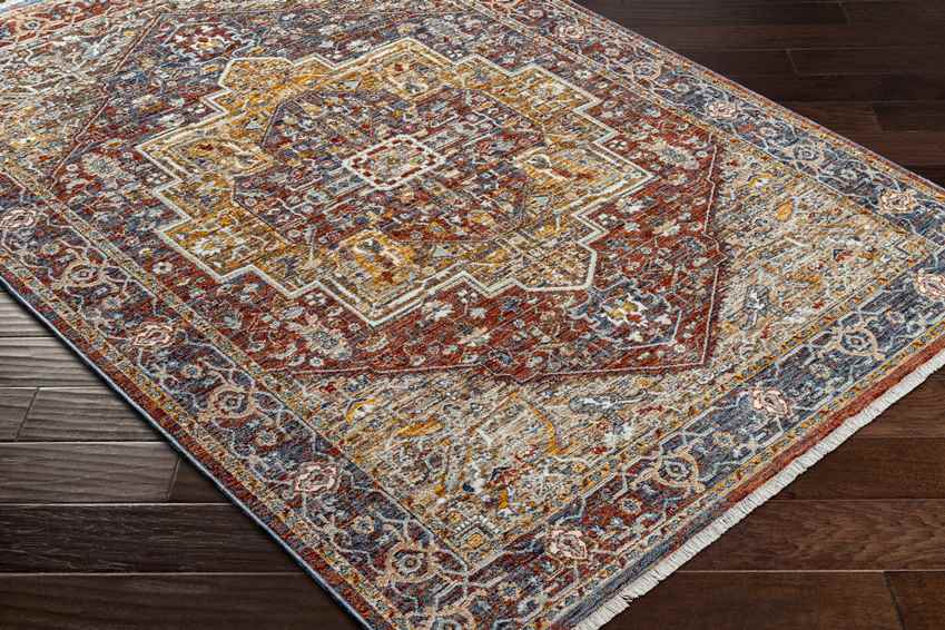Houghton Traditional Dark Red Area Rug