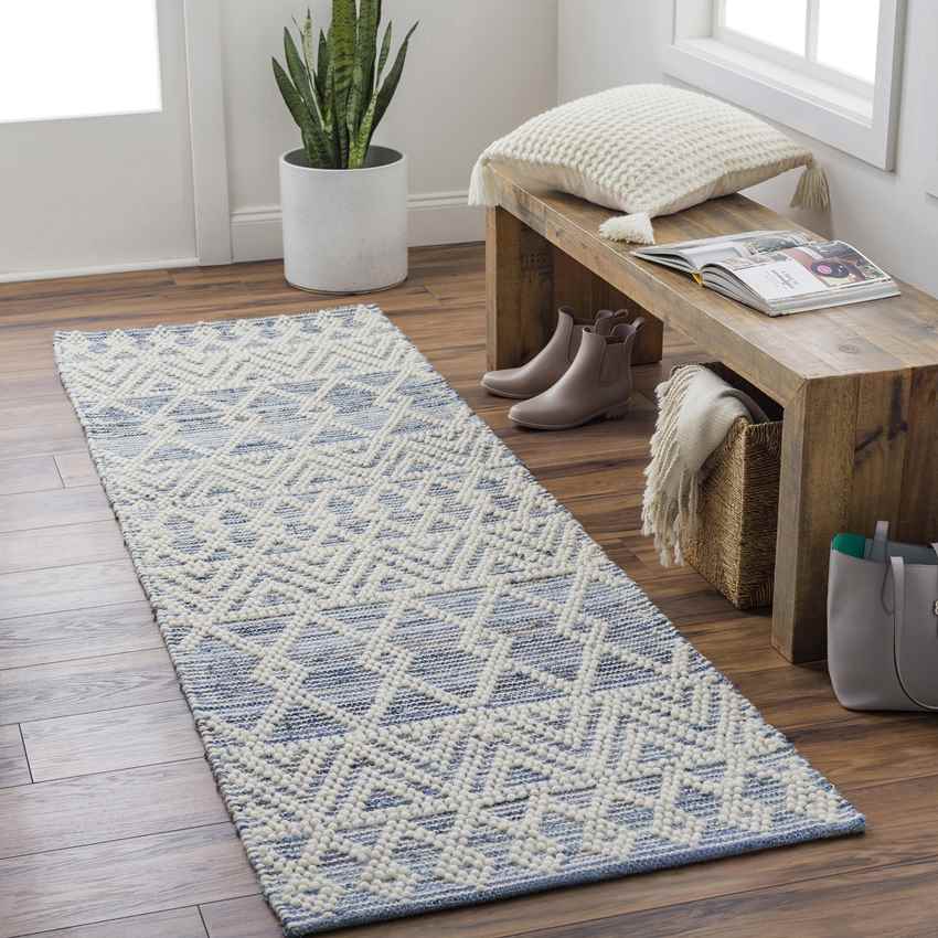 Pratt Global Slate Blue/Cream Area Rug