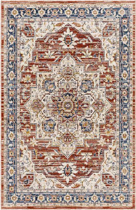Asbury Traditional Dark Red Area Rug - Rich