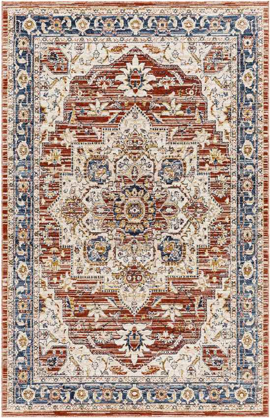 Asbury Traditional Dark Red Area Rug