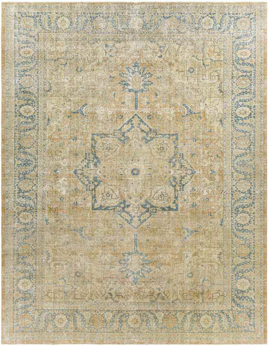 Natoma Traditional Mustard/Cobalt Area Rug