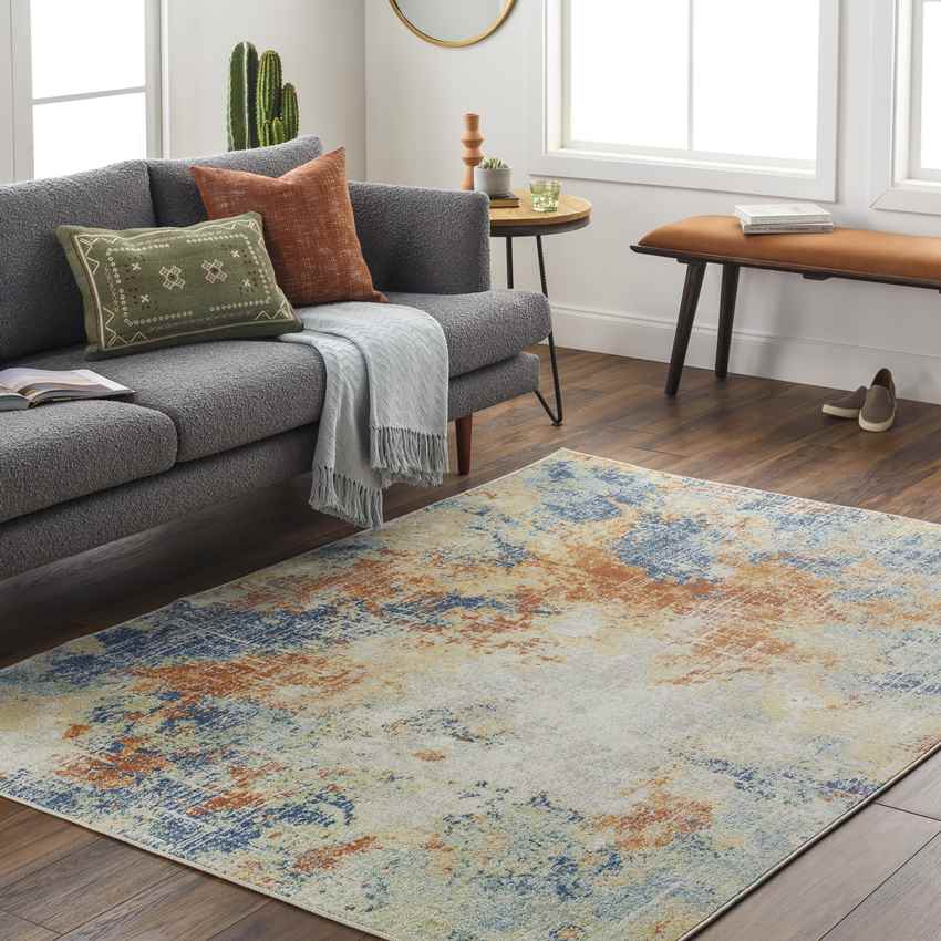 Rippey Modern Burnt Orange Area Rug