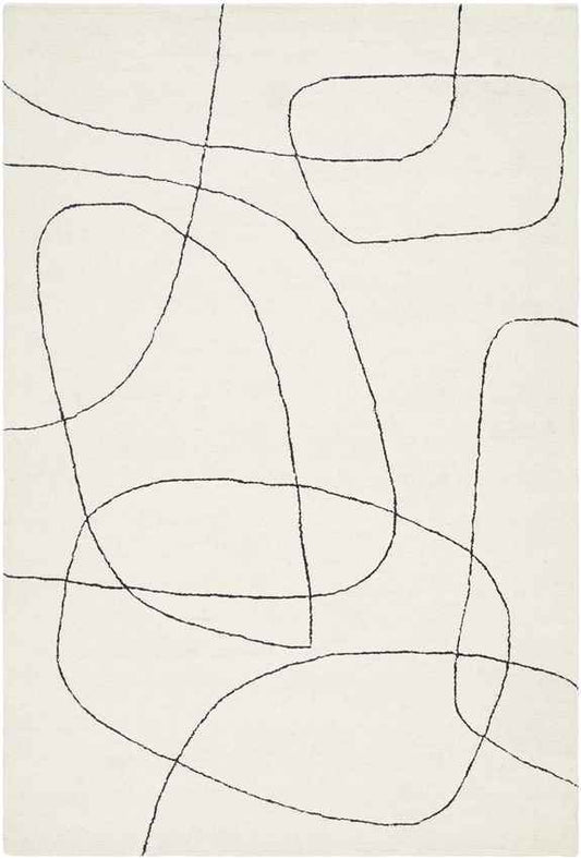 Hugoton Modern White/Black Area Rug