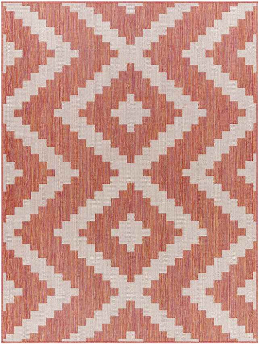 Squaw Global Dark Coral/Off-White Area Rug