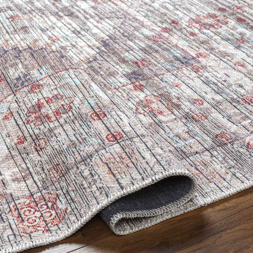 Village Traditional Brown Washable Area Rug