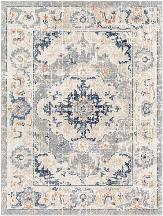 Warfield Traditional Light Gray Washable Area Rug