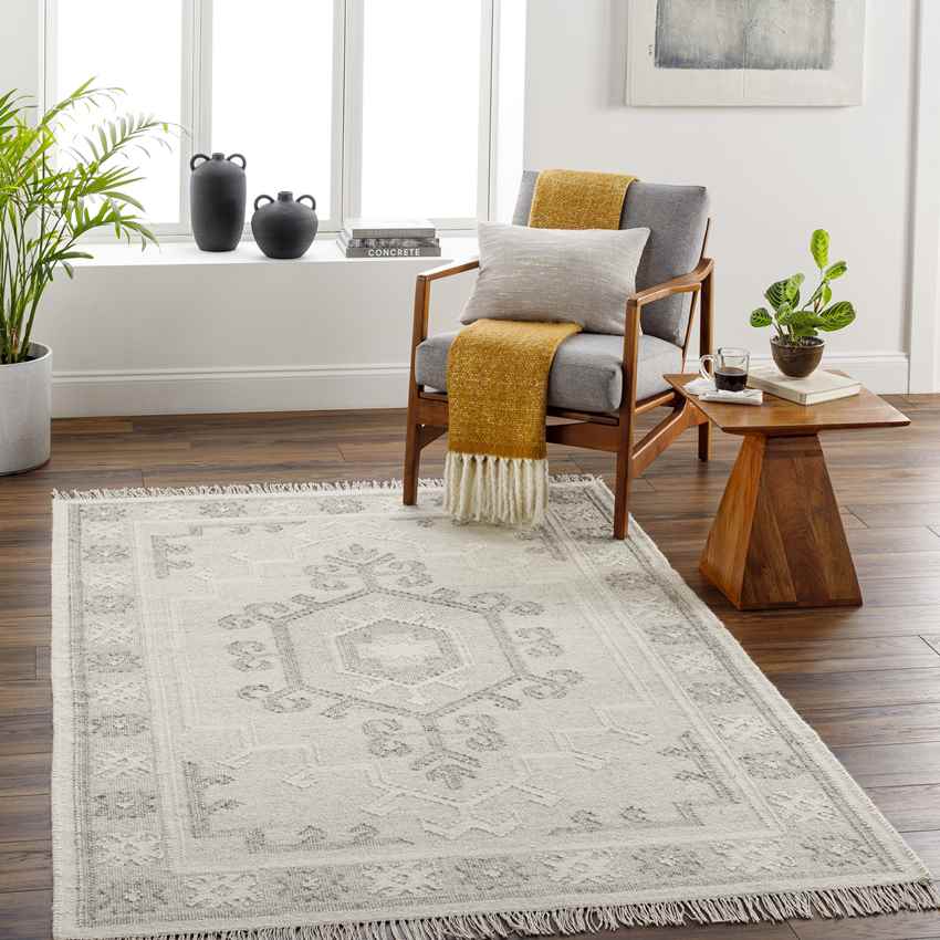 Louisburg Traditional Smoke Gray/Beige Area Rug