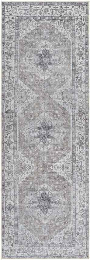 West Side Traditional Taupe Washable Area Rug