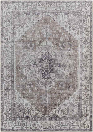 West Side Traditional Taupe Washable Area Rug