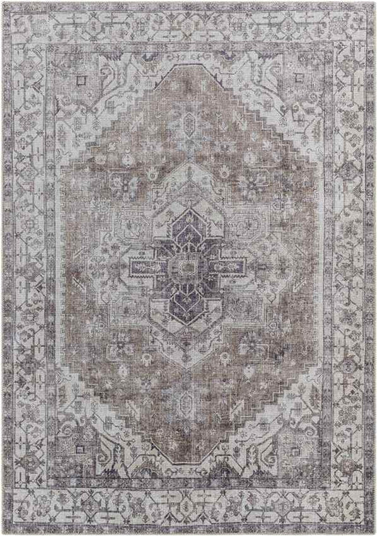West Side Traditional Taupe Washable Area Rug