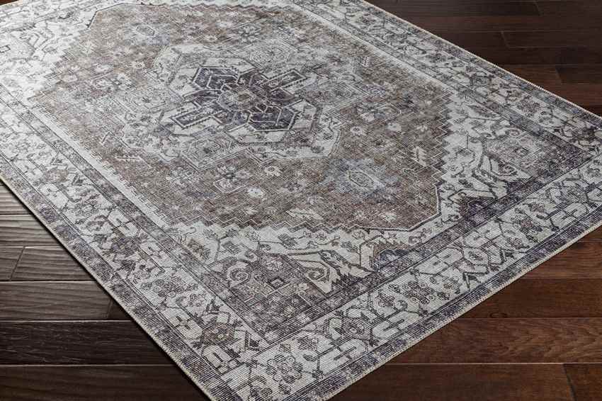 West Side Traditional Taupe Washable Area Rug
