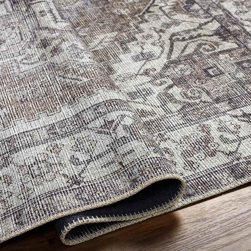 West Side Traditional Taupe Washable Area Rug