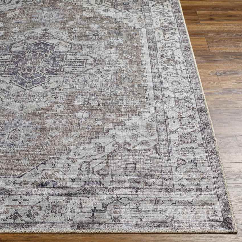 West Side Traditional Taupe Washable Area Rug