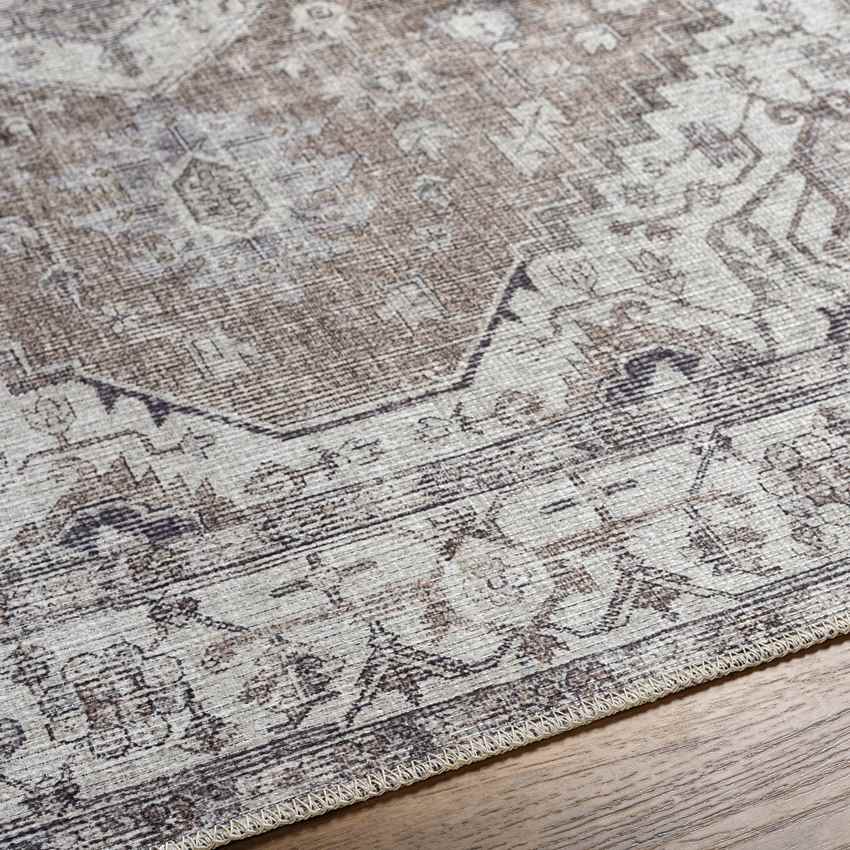 West Side Traditional Taupe Washable Area Rug