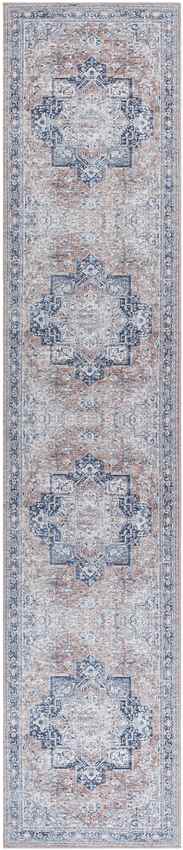 Worthville Traditional Rust Washable Area Rug