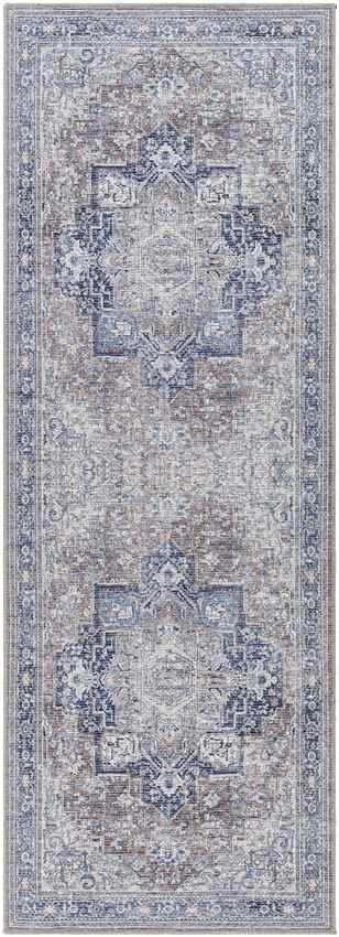 Worthville Traditional Rust Washable Area Rug