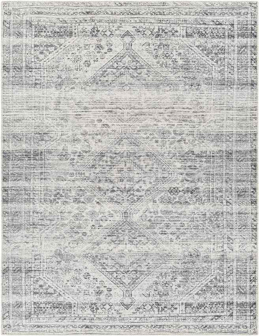 Tonganoxie Traditional Light Gray Washable Area Rug