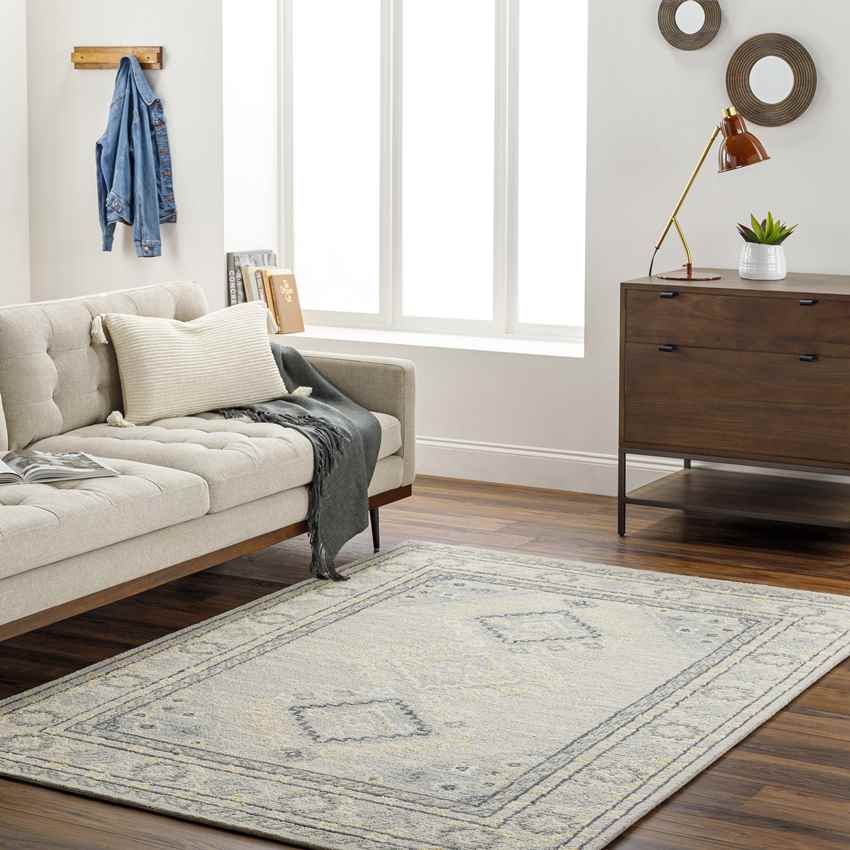 Conway Springs Traditional Khaki/Gray Area Rug