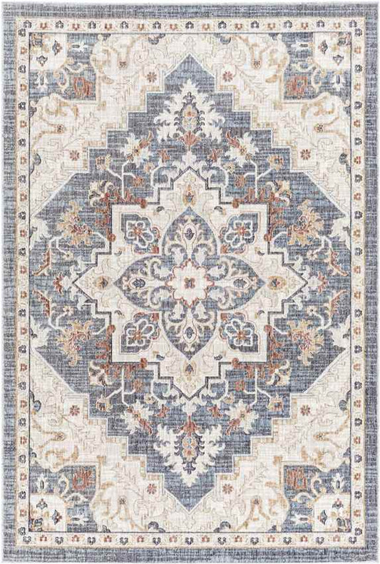 Morrowville Traditional Denim Area Rug
