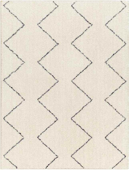 Aaliyah Global Cream/Black Washable Area Rug