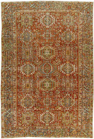 Adrean Traditional Burnt Orange Area Rug