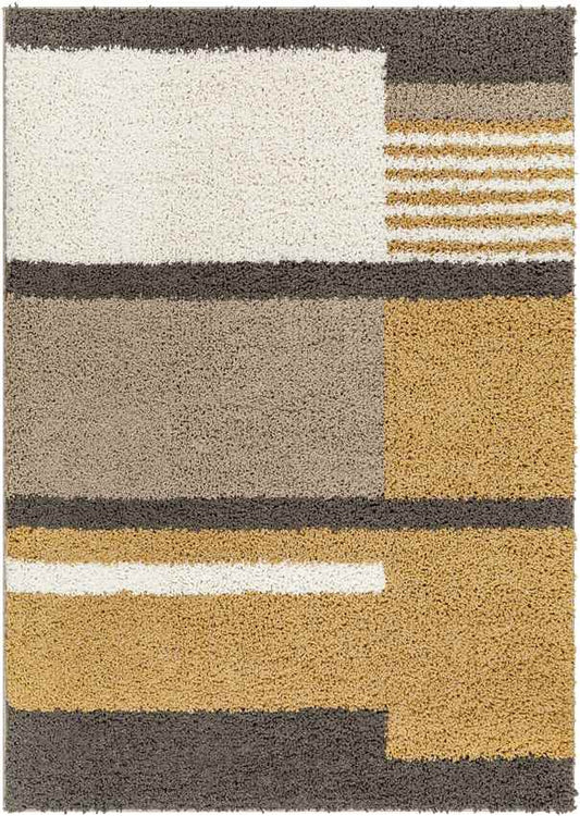 Tyrus Global Apricot/Dark Brown Area Rug