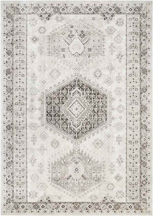 Kenja Traditional Dark Brown/Ivory Area Rug
