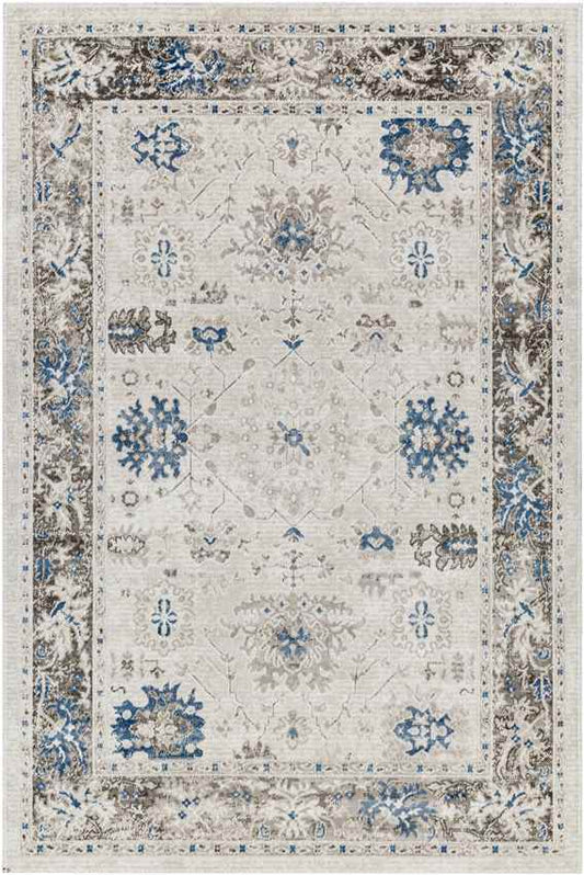 Jarin Traditional Cobalt/Taupe Area Rug