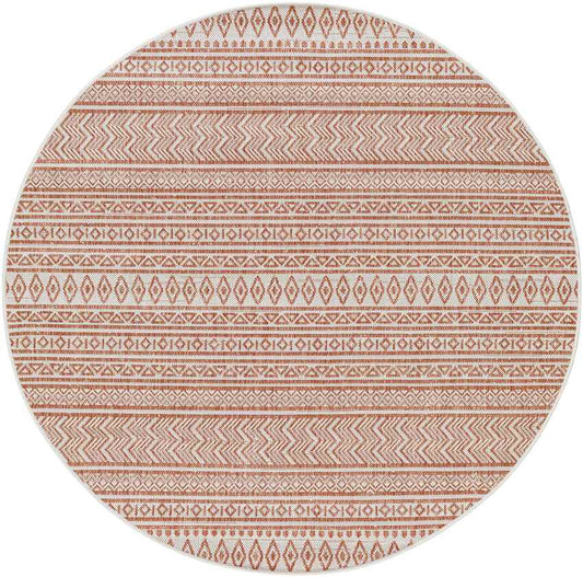 Antibes Global Coral/White Area Rug