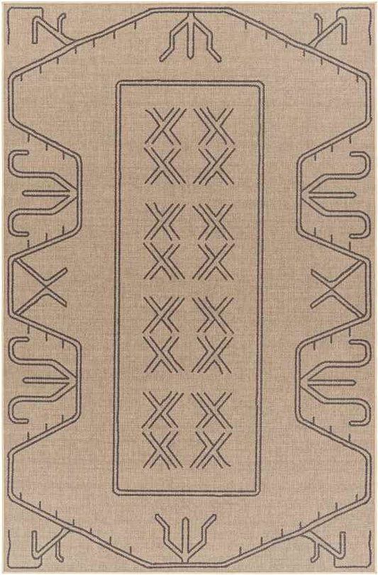 Attila Cottage Pecan/Dark Gray Washable Area Rug
