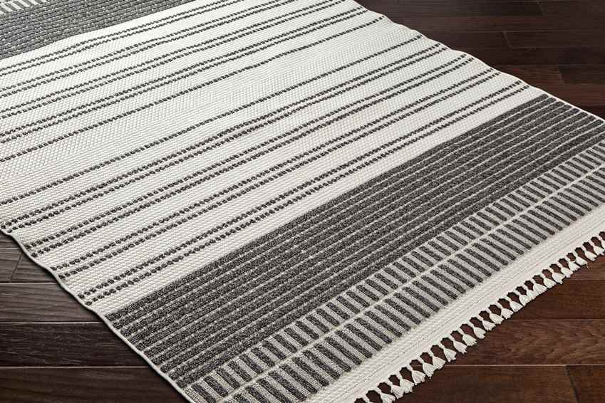 Nicholaus Cottage Black/Ivory Area Rug