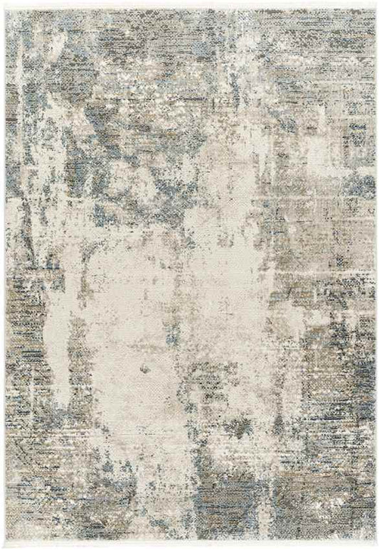 Dorissa Modern Dark Teal/Off-White Area Rug