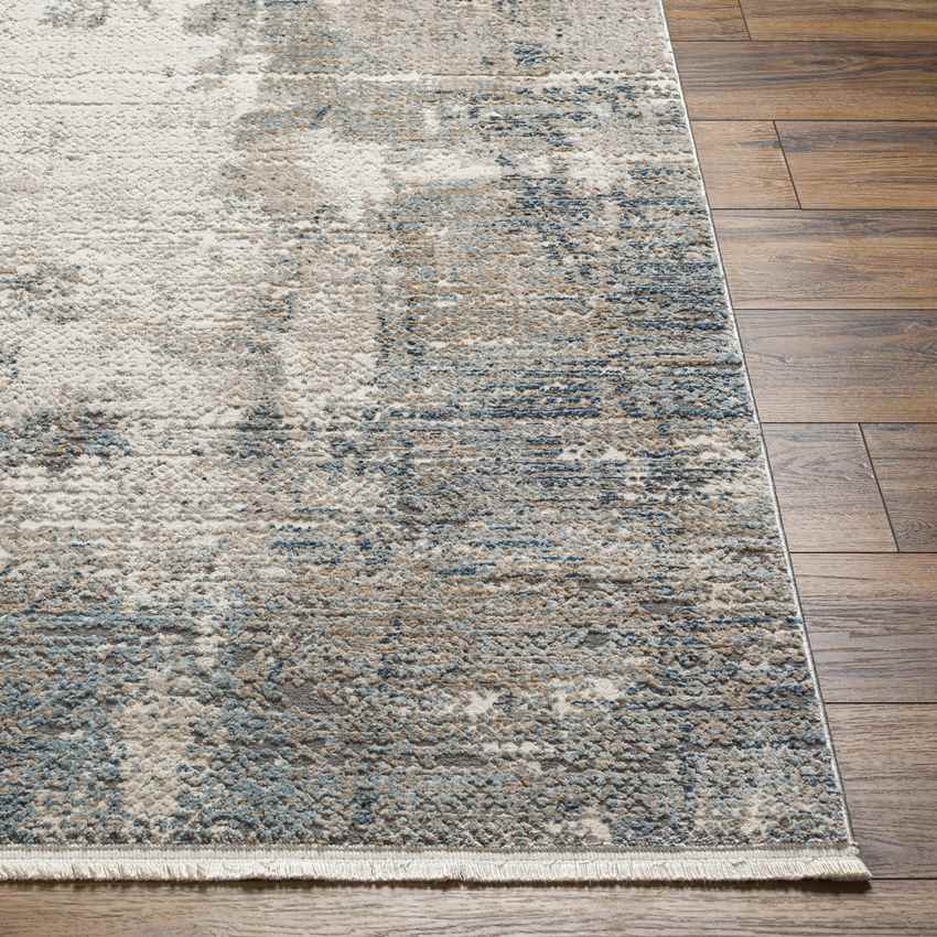Dorissa Modern Dark Teal/Off-White Area Rug