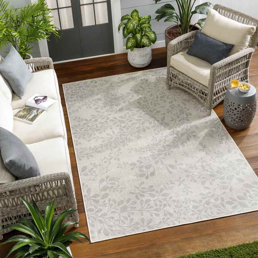 Chamika Cottage Light Gray/Beige Area Rug