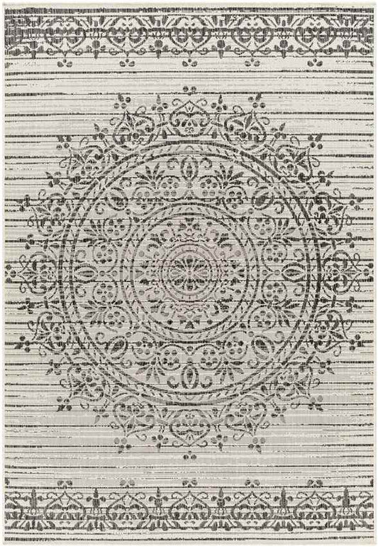 Marlea Traditional Black/Cream Area Rug