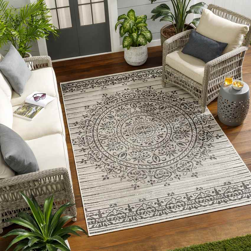 Marlea Traditional Black/Cream Area Rug