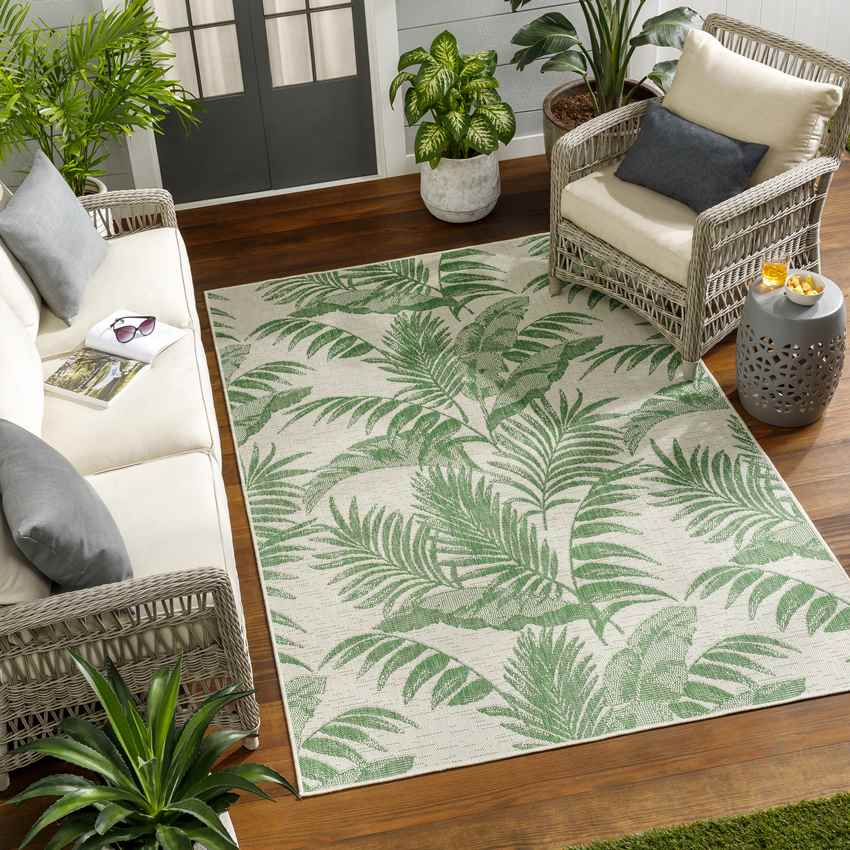 Kalenna Coastal Forest Green Area Rug