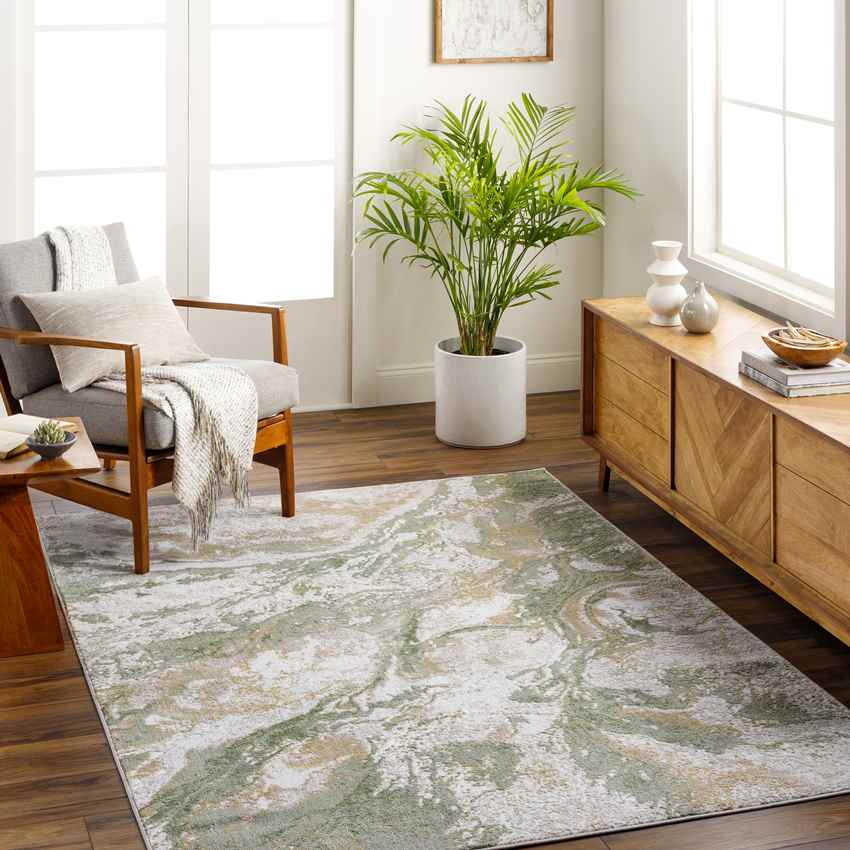 Tenita Modern Moss Green Area Rug