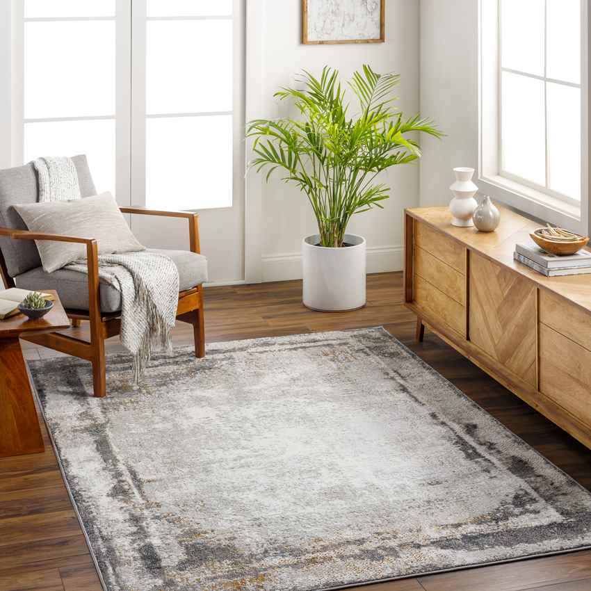 Arlan Modern Ivory/Burnt Orange Area Rug