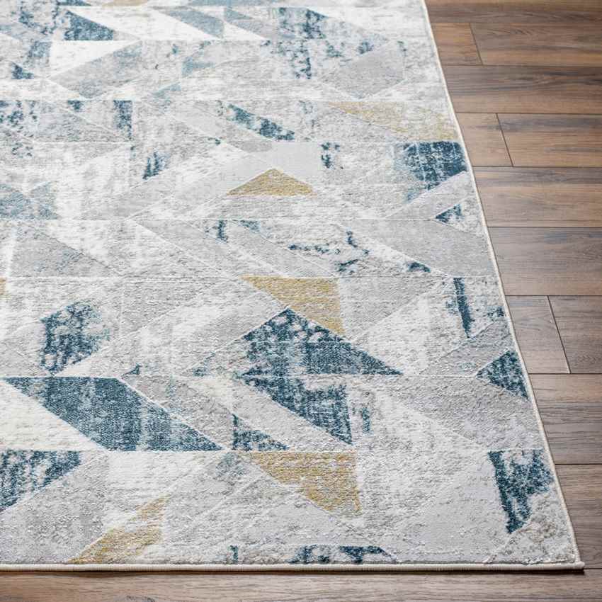 Adrion Modern Dark Teal/Ivory Area Rug