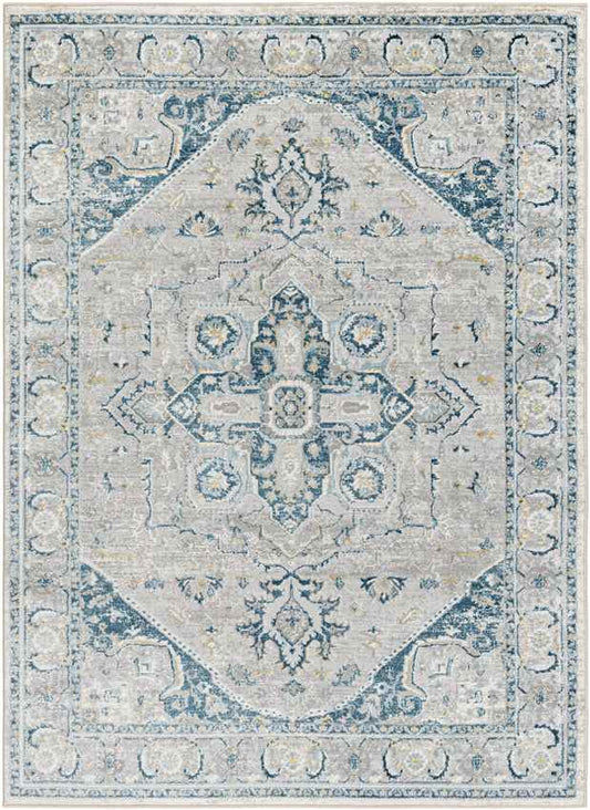 Jessyca Traditional Dark Teal/Silver Gray Area Rug
