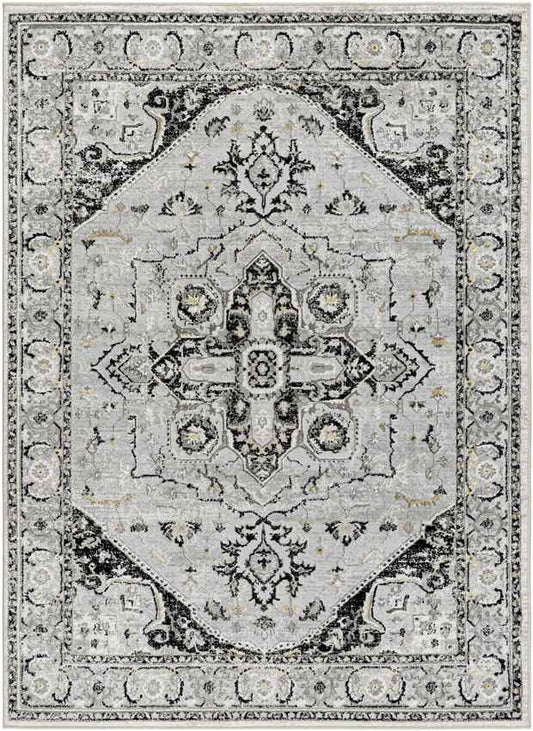 Jessyca Traditional Black/Silver Gray Area Rug