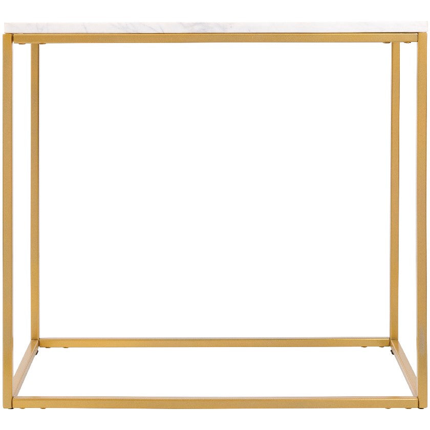 Teuva White/Gold End Table
