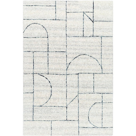 Tyerra Modern Cream/Light Slate Area Rug